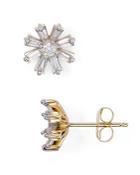 Adina Reyter Diamond Baguette Flower Stud Earrings