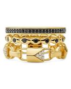 Michael Kors Mercer Three Layered Ring In 14k Gold-plated Sterling Silver