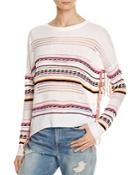 Aqua Neon Striped Fringe Sweater - 100% Exclusive