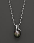 Tara Pearls 14k White Gold, Diamond And Tahitian Cultured Pearl Necklace, 18