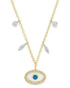 Meira T 14k Yellow Gold & 14k White Gold Evil Eye Diamond & Enamel Pendant Necklace, 18