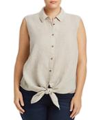 Vince Camuto Plus Sleeveless Tie-front Top
