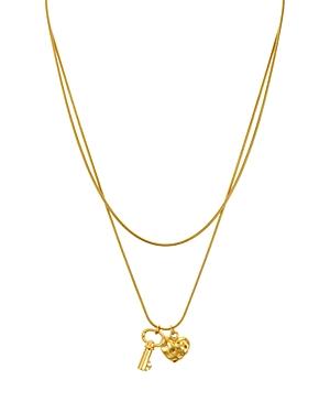 Tory Burch Key & Heart Charm Layered Necklace, 12-15