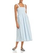 Aqua Striped Smocked Midi Dress - 100% Exclusive