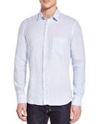 Vilebrequin Carrix Gingham Regular Fit Linen Button Down Shirt