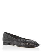 Jimmy Choo Women's Modell Perforated Square Toe Ballet Flats