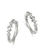 Bloomingdale's Diamond Scatter Small Hoop Earrings In 14k White Gold, 0.40 Ct. T.w. - 100% Exclusive