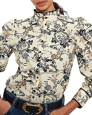 Ba & Sh Fary Floral Print Puff Sleeve Blouse
