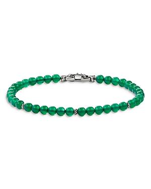 David Yurman Sterling Silver Spiritual Beads Bracelet With Green Onyx