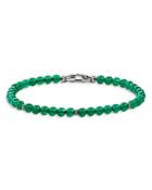David Yurman Sterling Silver Spiritual Beads Bracelet With Green Onyx