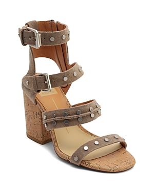 Dolce Vita Women's Eddie Suede High Block Heel Gladiator Sandals