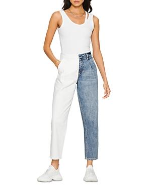 Blue Revival Happy Hour Color Blocked Ankle Jeans In Angel Falls/white