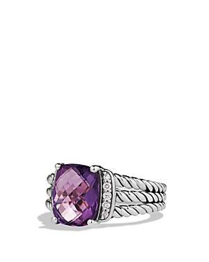 David Yurman Petite Wheaton Ring With Amethyst And Diamonds