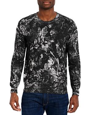 Robert Graham Artillery Cotton & Linen Floral Print Classic Fit Crewneck Sweater