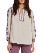 Gerard Darel Claus Embroidered Blouse