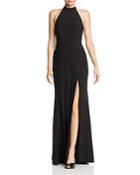 Avery G Cutout Mock-neck Gown