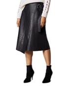 Karen Millen Faux Leather Faux-wrap Skirt