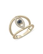 Bloomingdale's Multicolor Diamond Evil Eye Ring In 14k Yellow Gold, 0.15 Ct. T.w. - 100% Exclusive