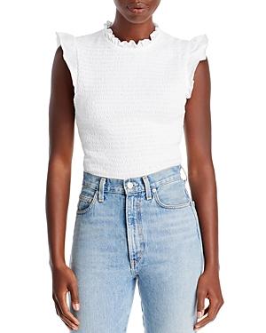 French Connection Perinne Smocked Ruffle Sleeve Top
