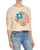 Wildfox Granny's Flag Cropped Pullover