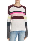 Aqua Cashmere Stripe Raglan Sweater - 100% Exclusive