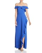 Bcbgmaxazria Eve Ruffled Off-the-shoulder Gown