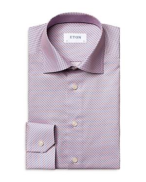 Eton Contemporary Fit Aquatic Micro Print Dress Shirt