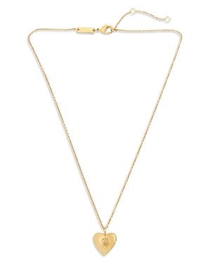 Kurt Geiger London Eagle Head Heart Pendant Necklace In Gold Tone, 16-18