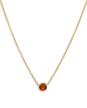 Zoe Lev 14k Yellow Gold Garnet Birthstone Solitaire Pendant Necklace, 16-18
