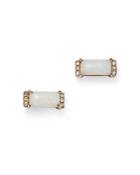 Bloomingdale's Opal & Diamond Accent Bar Stud Earrings In 14k Yellow Gold - 100% Exclusive