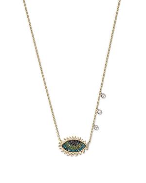 Meira T 14k Yellow Gold Rainbow Evil Eye Pendant Necklace With Diamonds, 18