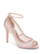 Badgley Mischka Women's Weylin Embellished Satin & Mesh Peep-toe Pumps