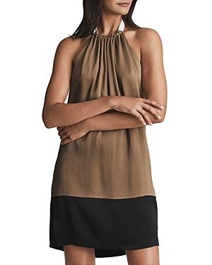 Reiss Pascal Gathered Color Blocked Mini Dress