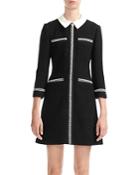 Maje Renali Contrast-collar Tweed Mini Dress