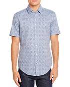 Boss Robb Short-sleeve Geometric-print Slim Fit Shirt