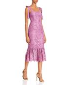 Rachel Zoe Jessica Fluted Floral Lace Midi Dress - 100% Exclusive