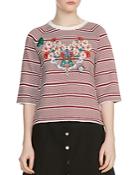 Maje Marco Embroidered Sweater