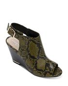 Kenneth Cole Women's Merrick Snake-print Wedge Heel Sandals
