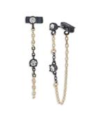 Allsaints Two Tone Stone Chain Front-to-back Earrings