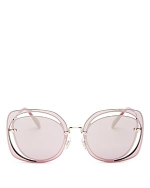 Miu Miu Mirrored Oversized Square Sunglasses, 64mm