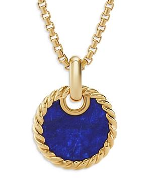 David Yurman 18k Yellow Gold Dy Elements Malachite Disc Pendant