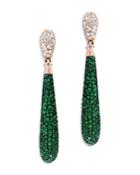 Bloomingdale's Emerald & Diamond Linear Drop Earrings In 14k Rose Gold - 100% Exclusive