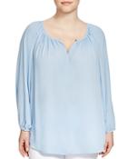 Vince Camuto Plus Shirred Peasant Blouse