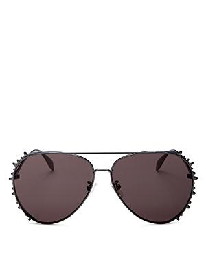 Alexander Mcqueen Unisex Aviator Sunglasses, 63mm