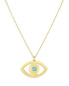 Bloomingdale's Made In Italy 14k Yellow Gold Turquoise Evil Eye Chain Pendant Necklace, 18 - 100% Exclusive