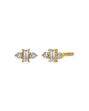 Moon & Meadow 14k Yellow Gold Diamond Baguette Stud Earrings