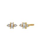 Moon & Meadow 14k Yellow Gold Diamond Baguette Stud Earrings