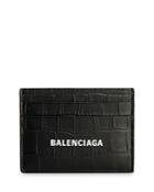 Balenciaga Croc-stamped Leather Card Case