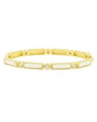 Freida Rothman Color Theory Cubic Zirconia & Baguette Mother-of-pearl Bangle Bracelet