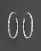 Roberto Coin 18k White Gold Large Micro Pave Diamond Hoop Earrings, 0.98 Ct. T.w.